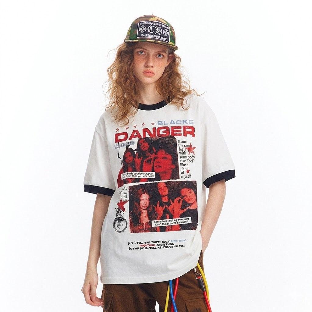 Crowd printed short sleeved t-shirt for women | MuddyStock Originals