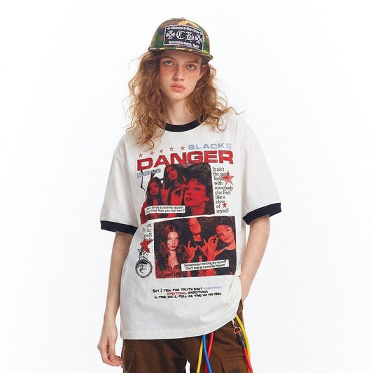 Crowd printed short sleeved t-shirt for women | MuddyStock Originals