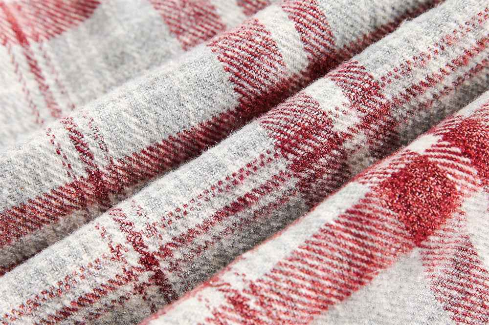 American Retro Plaid Women's Loose Casual Long Sleeve Shirt null