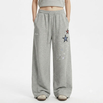 Five pointed star loose wide leg pants for women | MuddyStock Originals