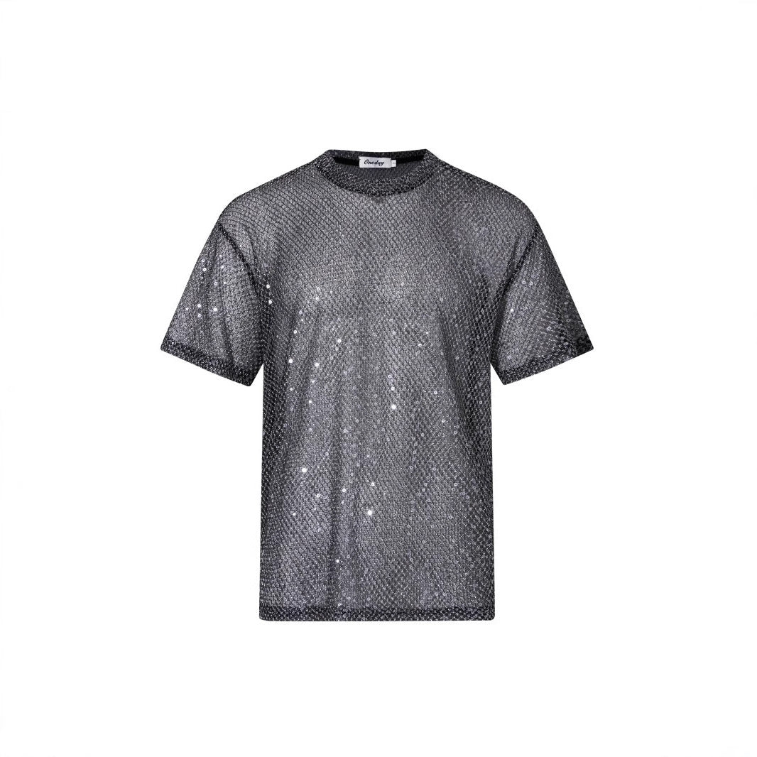 See-through Mesh Short-sleeved T-shirt For Men