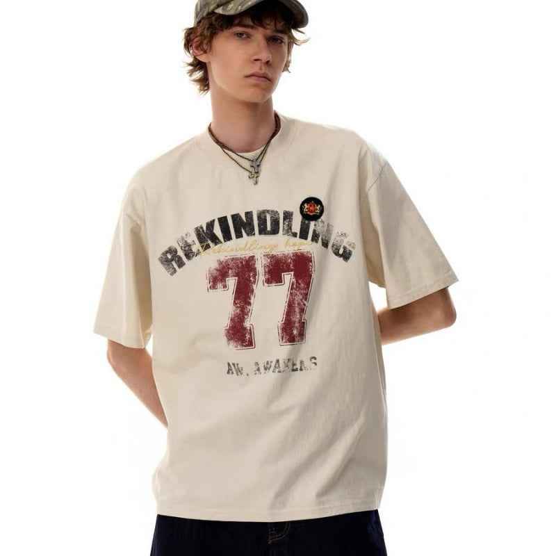 Street-style Loose-fitting Versatile Short-sleeve T-shirt For Men
