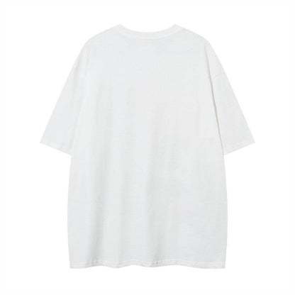 Short-sleeved Hand-painted Abstract Pattern T-shirt For Women MuddyStock