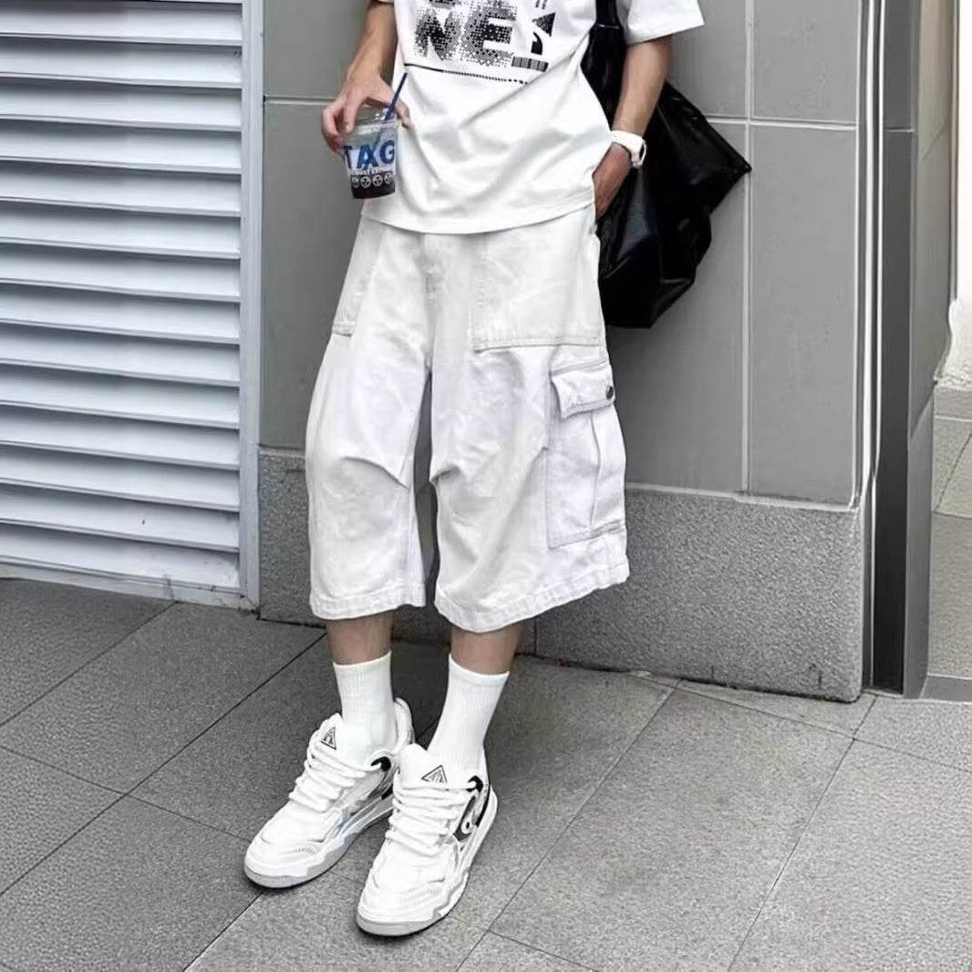 All-matching Loose Straight Cargo Cropped Pants Casual Pants Trendy MuddyStock
