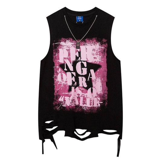 Five-pointed Star Necklace Strip Casual Vest Women MuddyStock