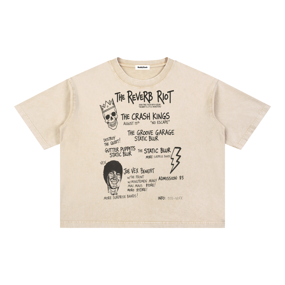 Mineral Wash Boxy Cotton T-Shirt For Men | MuddyStock Originals Light Apricot