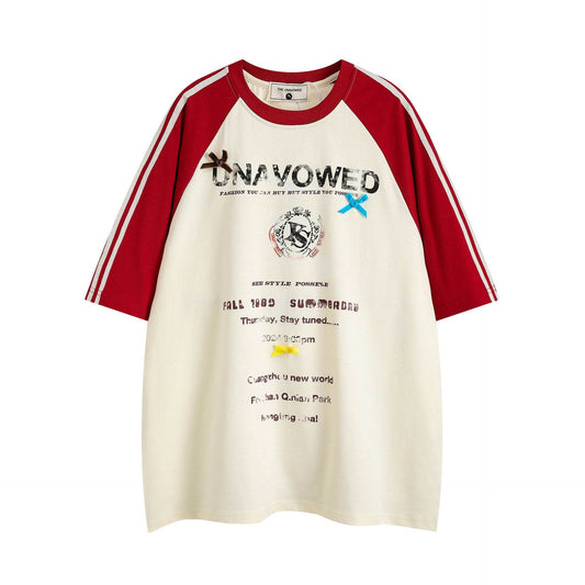 Fashion Loose Letter Short Sleeve T-shirt For Men And Women MuddyStock