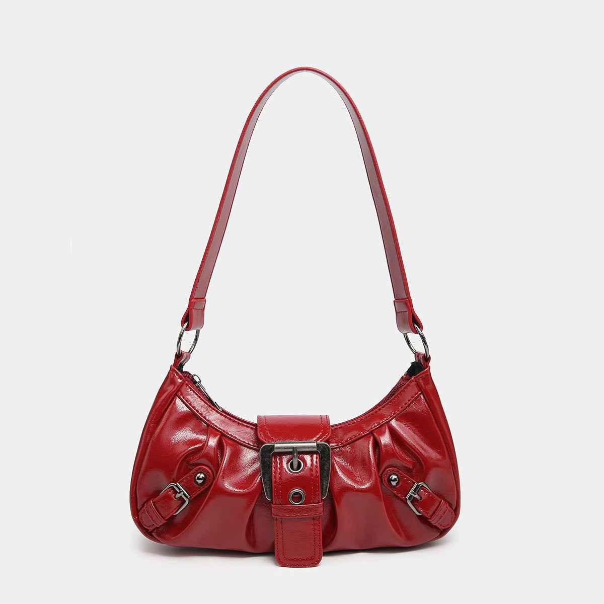 Women's Vintage Two-tone Shoulder Bag Wine Red null