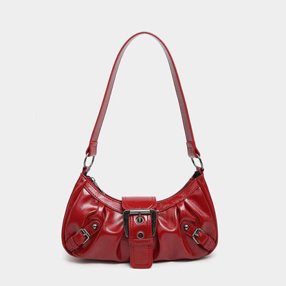 Women's Vintage Two-tone Shoulder Bag Wine Red null