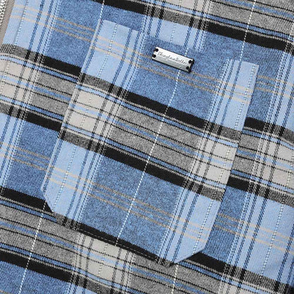 Striped Plaid Hooded Shirt For Men null
