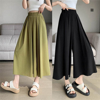 Korean Style Elastic Waistband Women's Straight Loose Pants MuddyStock