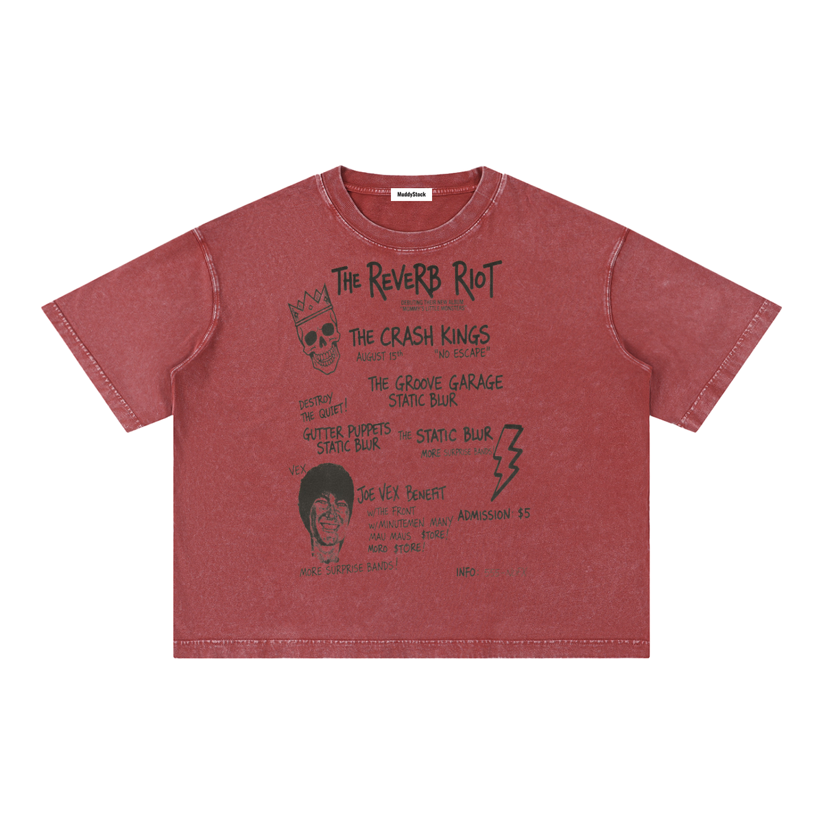 Mineral Wash Boxy Cotton T-Shirt For Men | MuddyStock Originals Red