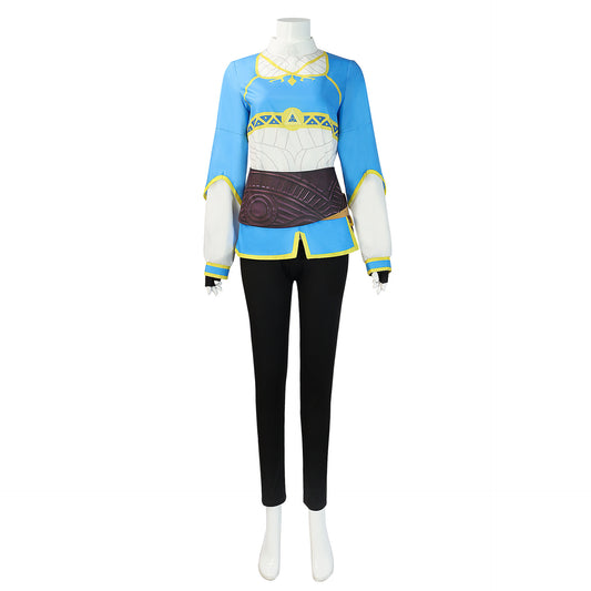 Princess Zelda Costume For Halloween - The Legend of Zelda Breath of the Wild Top + Pants + Hem + Waist circumference + Belt + Gloves