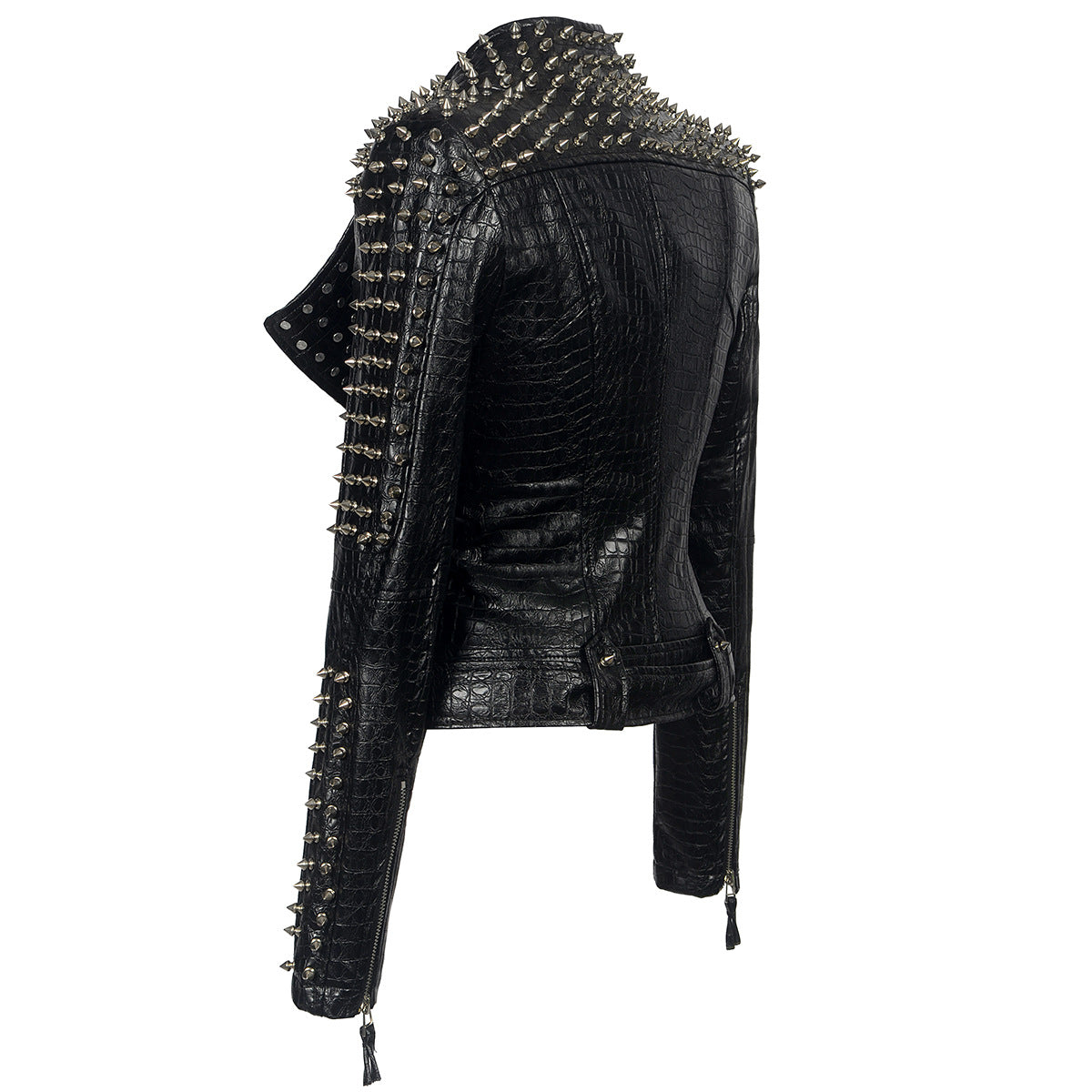 Short leather jacket for women