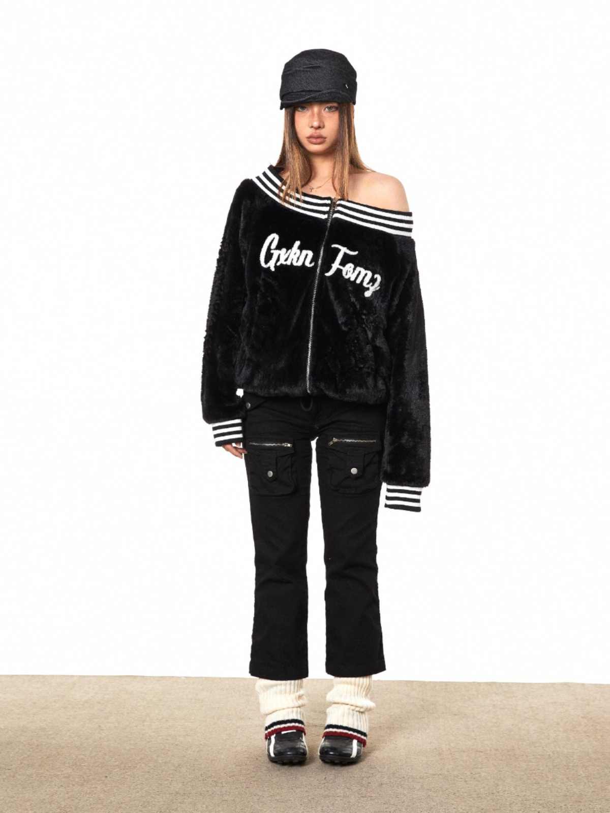 Loose Retro Off-shoulder Jacket For Women