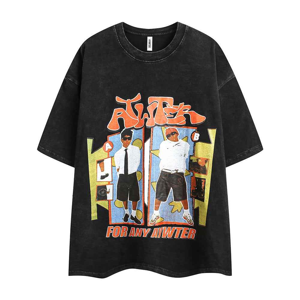 Women's Old Fashion Cotton T-shirt Retro Black null