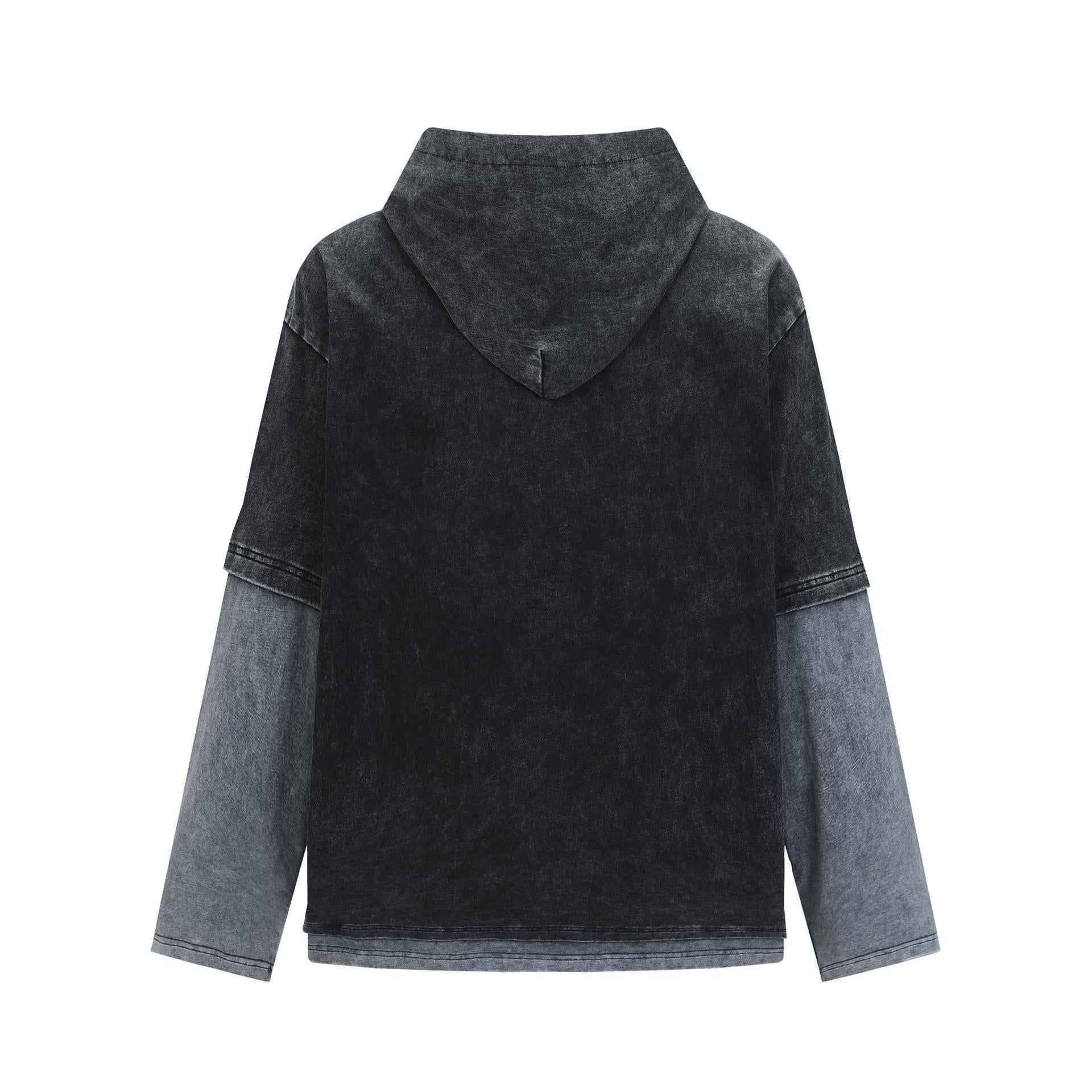 Retro embroidered letter color blocked hoodie for men | MuddyStock Originals MuddyStock