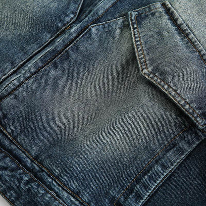 Polo Collar Japanese-style Retro Washed Denim Jacket For Men And Women MuddyStock