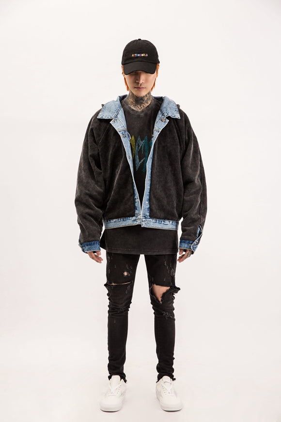 Two-sided wash denim jacket for men and women MuddyStock null