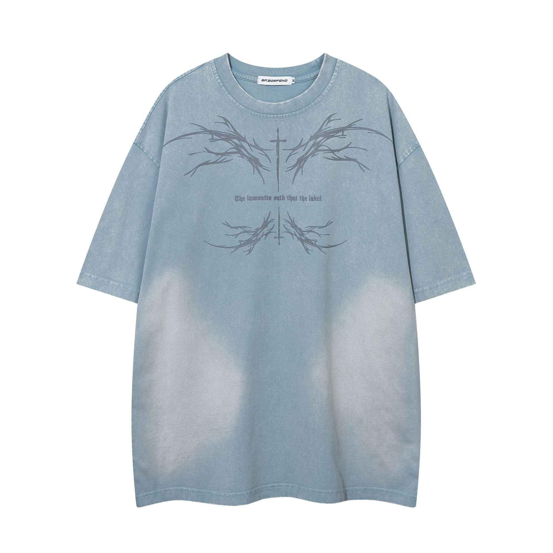 Color-contrasting Pattern Printed Short Sleeved T-shirt For Men And Women null