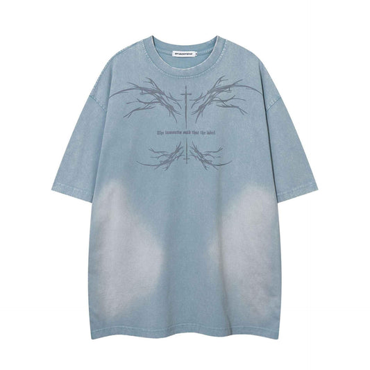 Color-contrasting Pattern Printed Short Sleeved T-shirt For Men And Women null