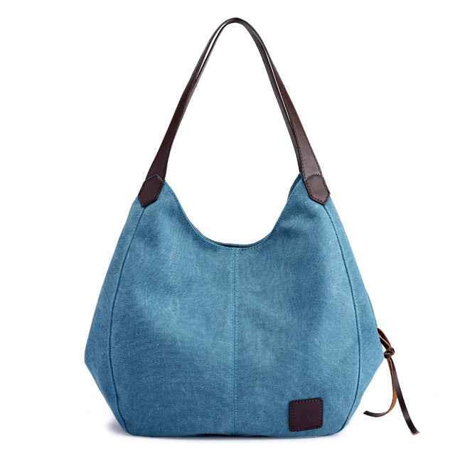 Women's Canvas Zipper bag Blue
