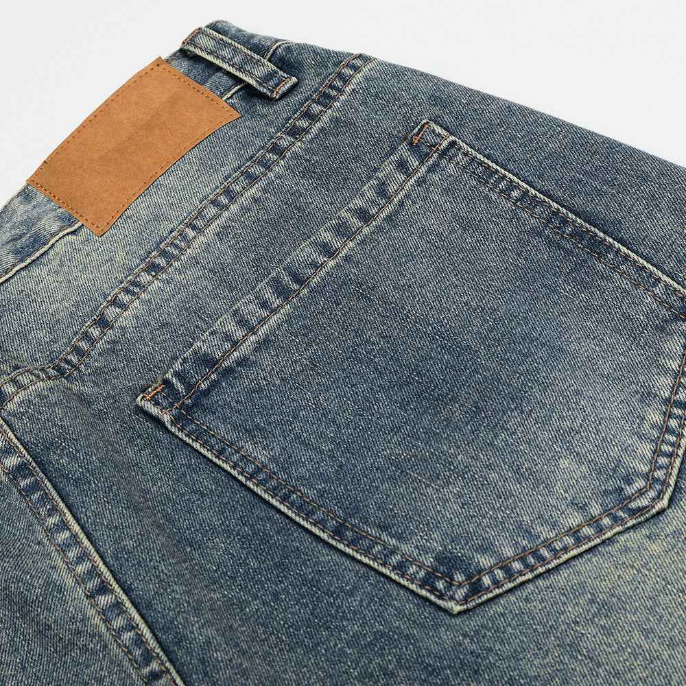 Washed denim cropped pants for men and women | MuddyStock Originals
