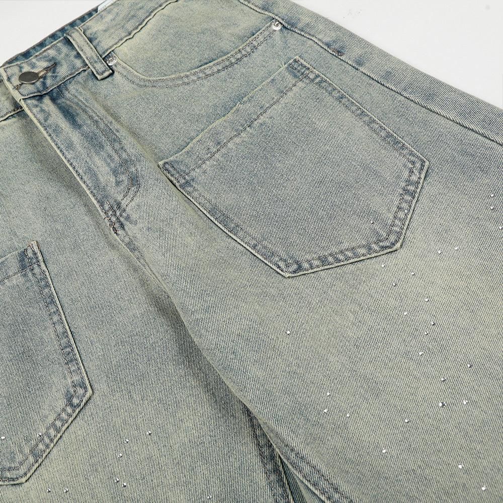 Starry Sky Hot Diamond Bending Knife Jeans For Women | MuddyStock Originals