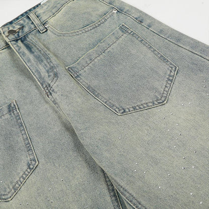 Starry Sky Hot Diamond Bending Knife Jeans For Women | MuddyStock Originals
