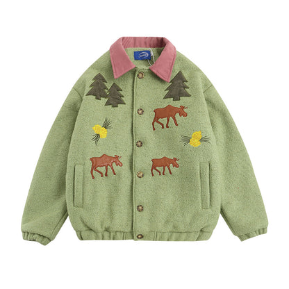 Loose Christmas Turtleneck Jacket For Women Green