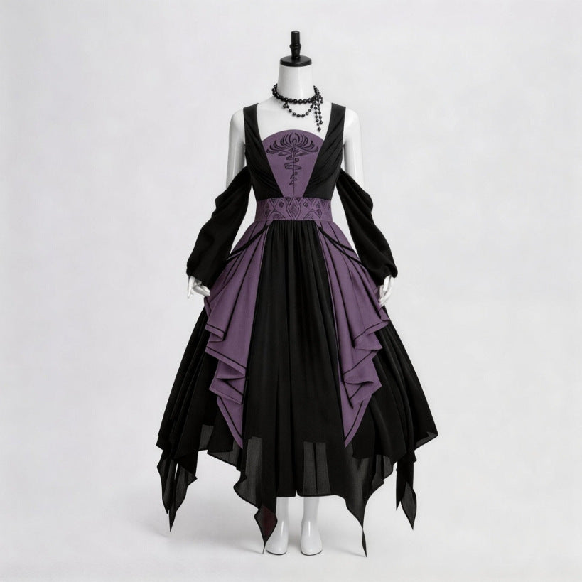 Gothic Women's Vampire Witch Dress For Halloween Gothic Style Women's Dress