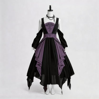 Gothic Women's Vampire Witch Dress For Halloween Gothic Style Women's Dress