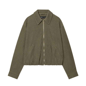 European And American Style Top Jacket For Women Olive Green Coat