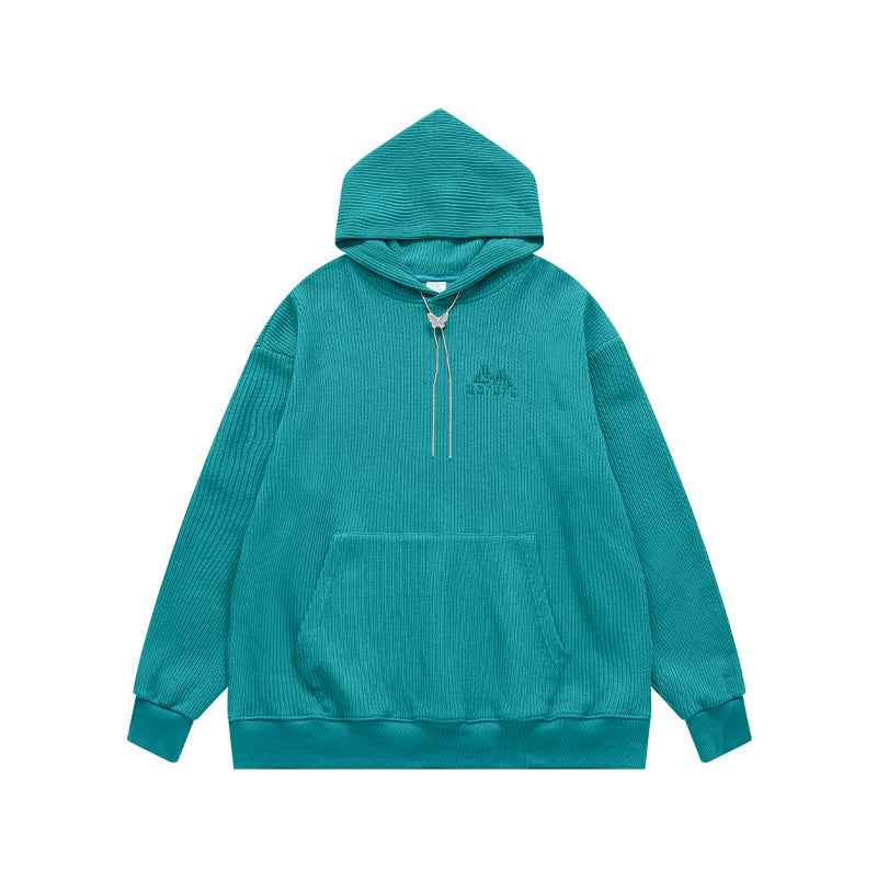 Men's Clothing Texture Knitted Embroidered Hoodie Mosaic Blue MuddyStock