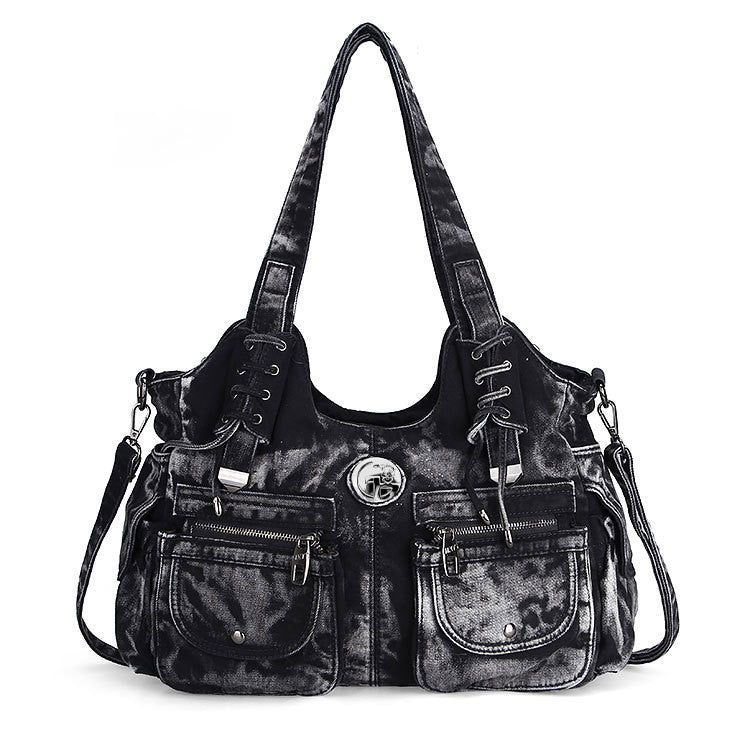 Denim Shoulder Bag For Women Black