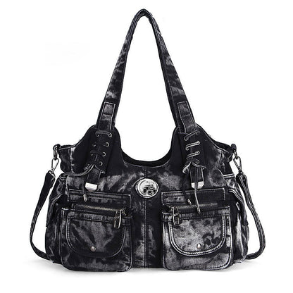 Denim Shoulder Bag For Women Black