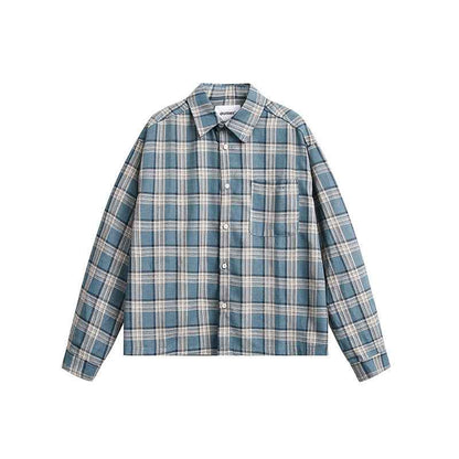 Checkered long sleeved shirt for men | MuddyStock Originals Blue
