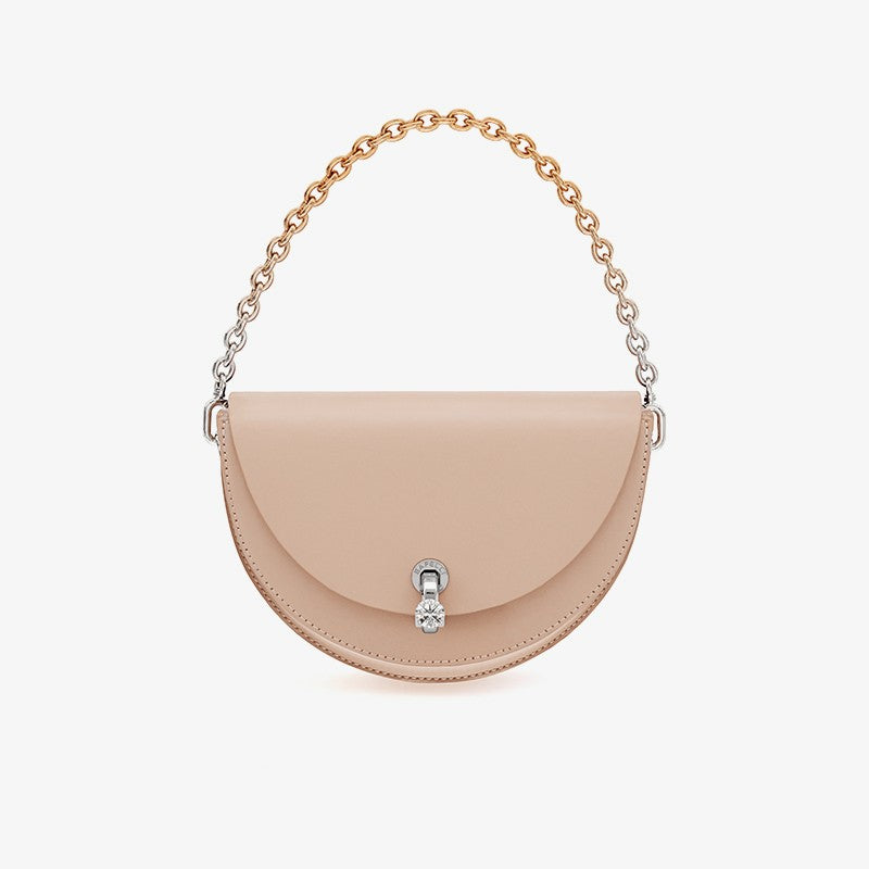 Women's Diamond Lock Small Design Shoulder Messenger Bag Naked color