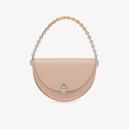 Women's Diamond Lock Small Design Shoulder Messenger Bag Naked color