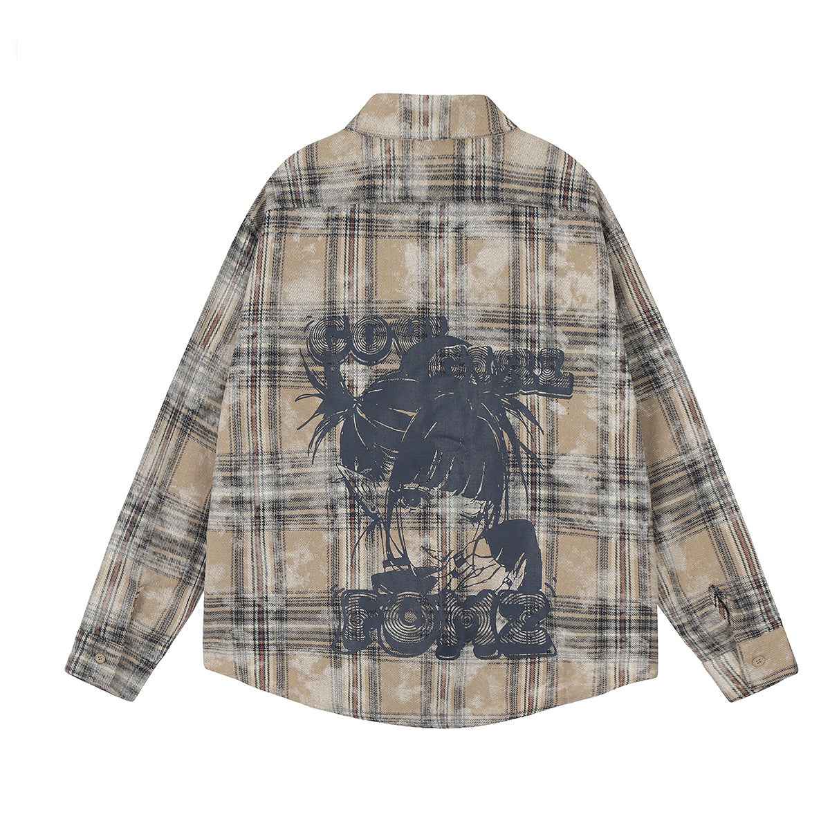 American Retro Dirty Printed Plaid Shirt For Men And Women null