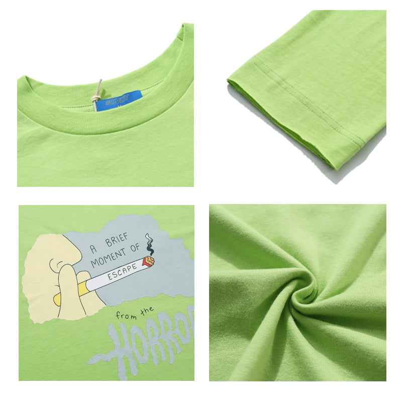 Thin Cartoon Print Pullover Long-sleeved T-shirt For Women null