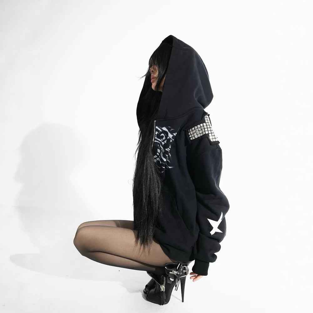 Printed zipper hoodie for women | MuddyStock Originals eprolo