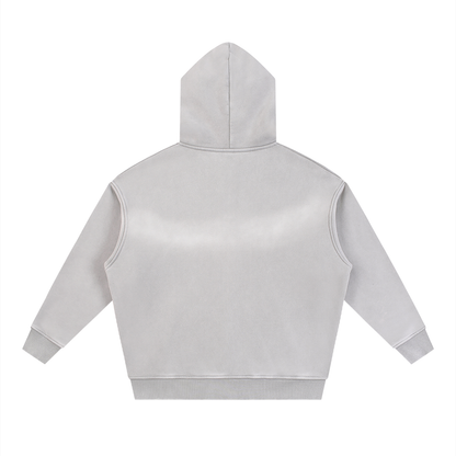 Sunfade Two-way Zipper Boxy Fleece Hoodie For Men | MuddyStock Originals