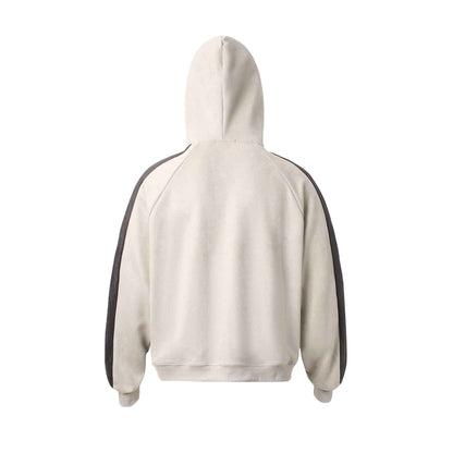 Retro Patchwork Printed Loose Fit Hooded Zip-Up Sweatshirt For Men And Women | MuddyStock Originals MuddyStock