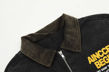 Winter Cotton Padded Padded Lapel Cotton Jacket For Men
