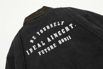 Winter Cotton Padded Padded Lapel Cotton Jacket For Men
