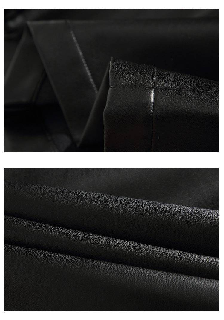 Men's Loose Straight Casual American Retro Street PU Leather Pants MuddyStock