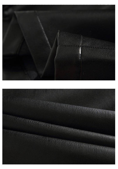 Men's Loose Straight Casual American Retro Street PU Leather Pants MuddyStock