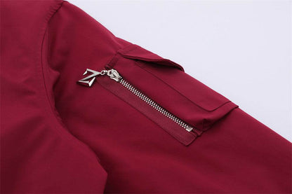 Star Letters Embroidered Stand Collar Zip Jacket For Men And Women MuddyStock