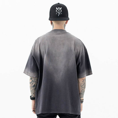 Retro Wash Tie-dye Oversize Short-sleeved T-shirt For Men MuddyStock